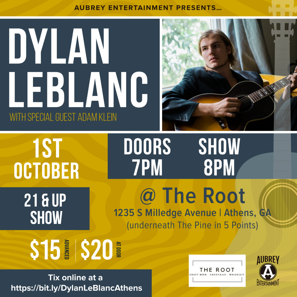 Supporting Dylan Leblanc October 1st at The Root